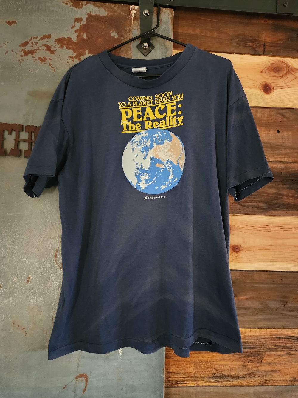 Vintage 1987 Anvil Navy Blue "Coming To A Planet Near You 'Peace: The Reality'